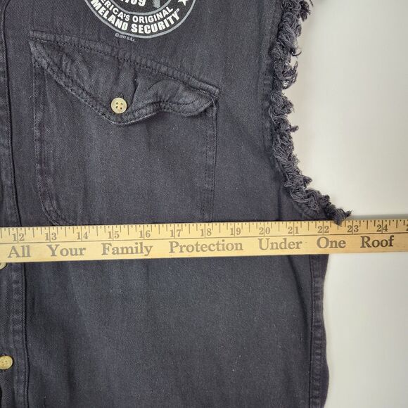 Motorcycle Shirt Mens L 2nd Amendment Bikercore Punk Grunge Rebel Edgy Rugged - Picture 8 of 10